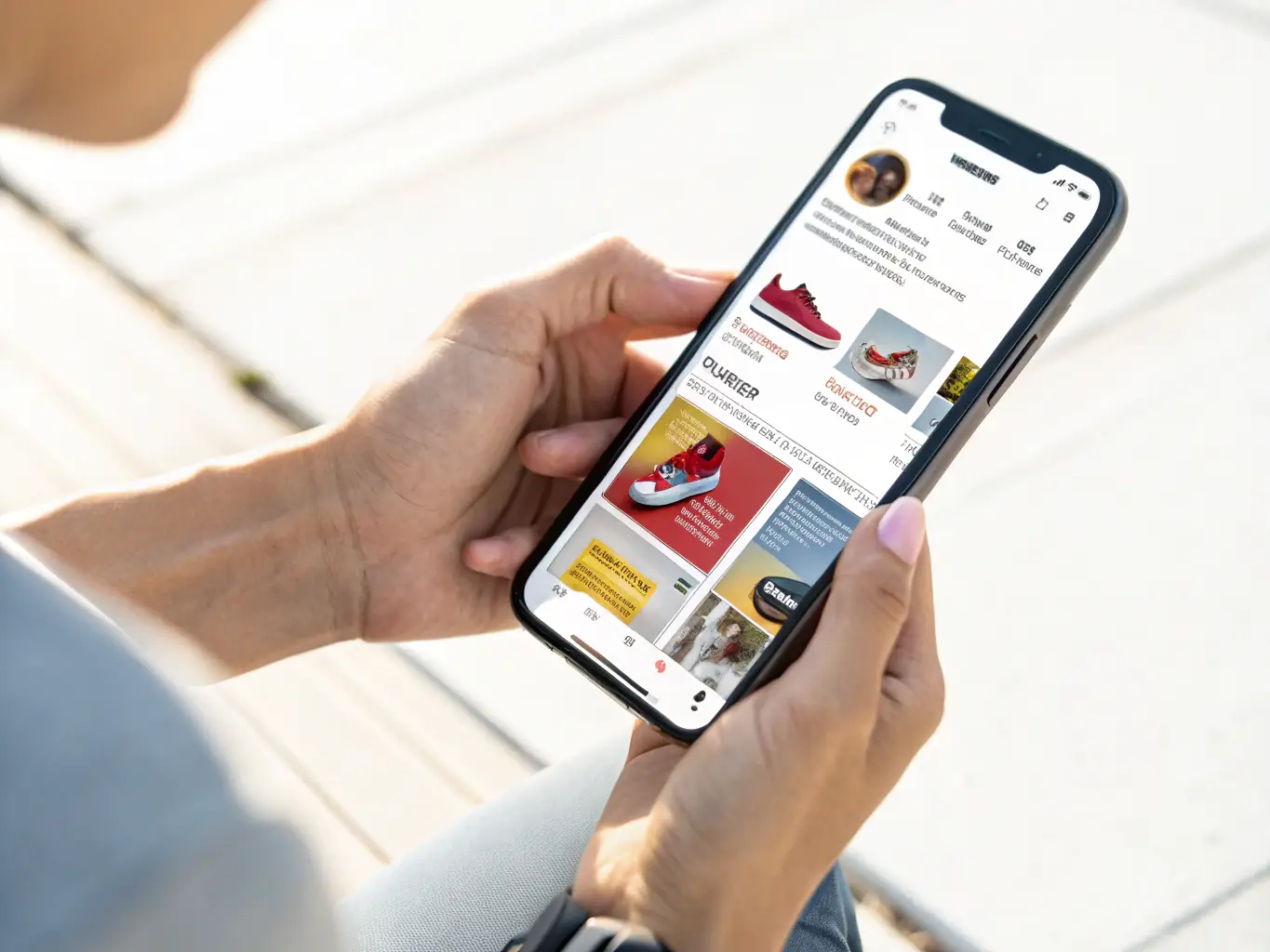 An image depicting the D2S (Direct-to-Sale) advertising approach, showing a customer completing an online purchase on a mobile device with a clear call-to-action button.